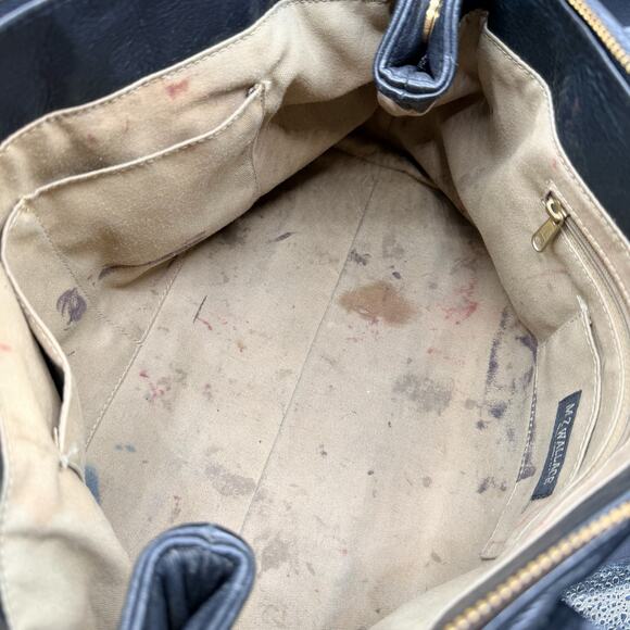 MZ Wallace Black Leather Tote Studded Zip Top Shoulder Bag - Picture 8 of 12